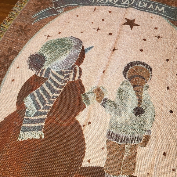 NEW Make A Wish Winter Tapestry Afghan Throw Blanket - Picture 8 of 9